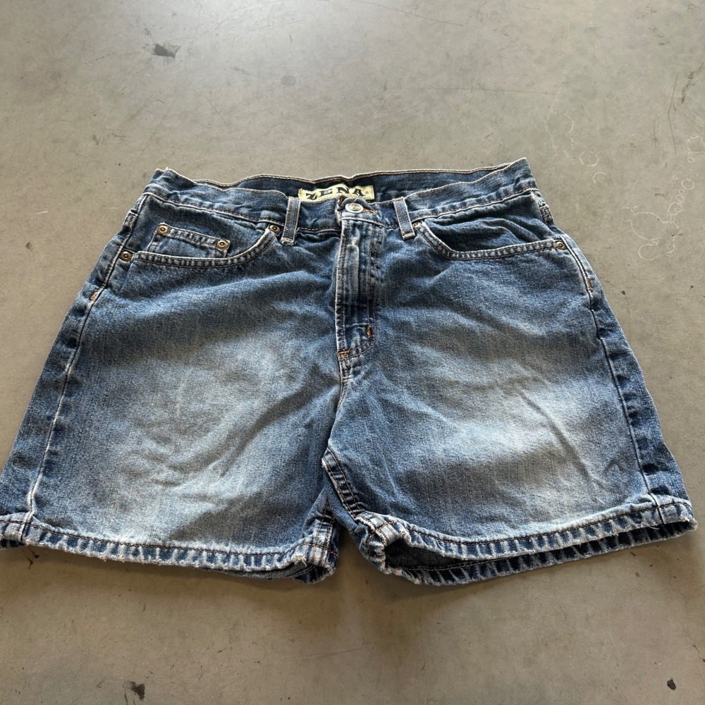 Zena Vintage Denim Shorts Women 28 Medium Wash High Waisted Distressed 90s Jean